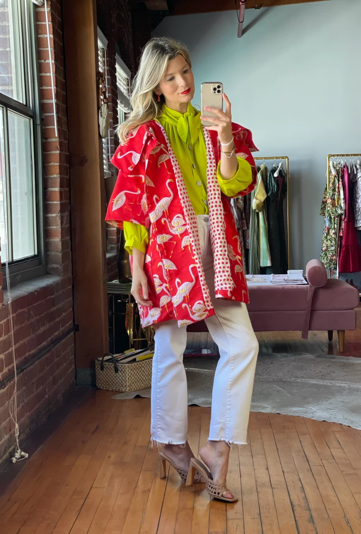 BURU White Label Flamingo Car Coat - Red 9 BURU White Label Flamingo Car Coat - Red