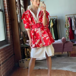 BURU White Label Flamingo Car Coat - Red 32 BURU White Label Flamingo Car Coat - Red