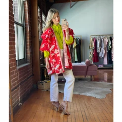 BURU White Label Flamingo Car Coat - Red 36 BURU White Label Flamingo Car Coat - Red