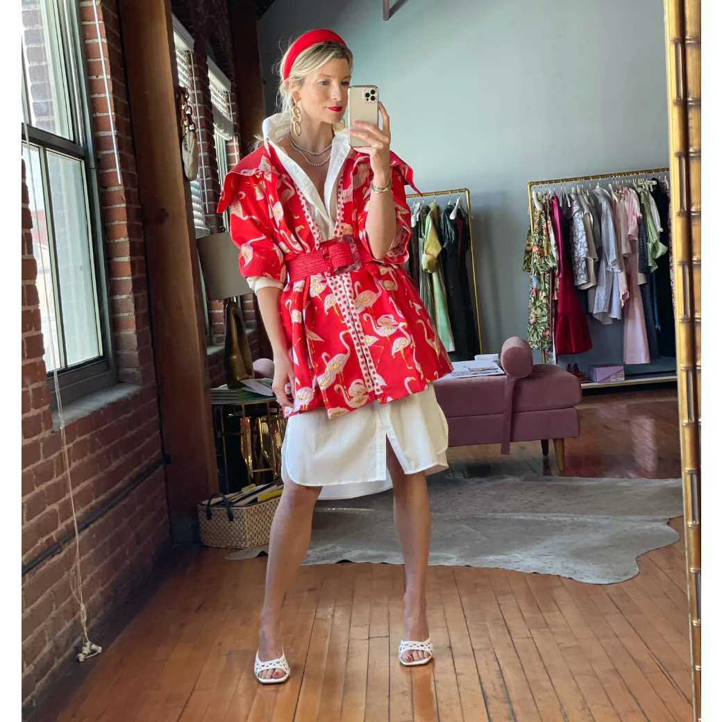 BURU White Label Flamingo Car Coat - Red 16 BURU White Label Flamingo Car Coat - Red