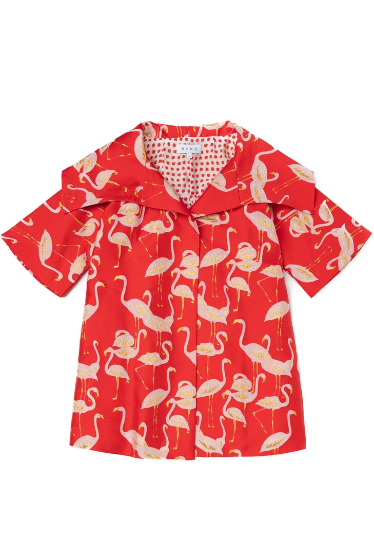 BURU White Label Flamingo Car Coat - Red 3 BURU White Label Flamingo Car Coat - Red