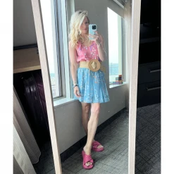 BURU White Label Flutter Sleeve Pleated Top - Blue Lily Of The Valley Clothing