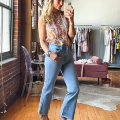 BURU White Label Clothing Flutter Sleeve Pleated Top - Floral 21 BURU White Label Clothing Flutter Sleeve Pleated Top - Floral