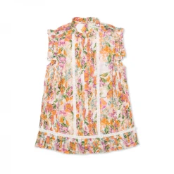 BURU White Label Clothing Flutter Sleeve Pleated Top - Floral 29 BURU White Label Clothing Flutter Sleeve Pleated Top - Floral