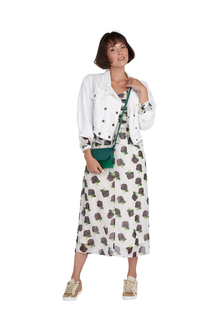 BURU White Label Front To Back Peplum Dress - Black And White Floral - Final Sale Clothing 6 BURU White Label Front To Back Peplum Dress - Black And White Floral - Final Sale Clothing