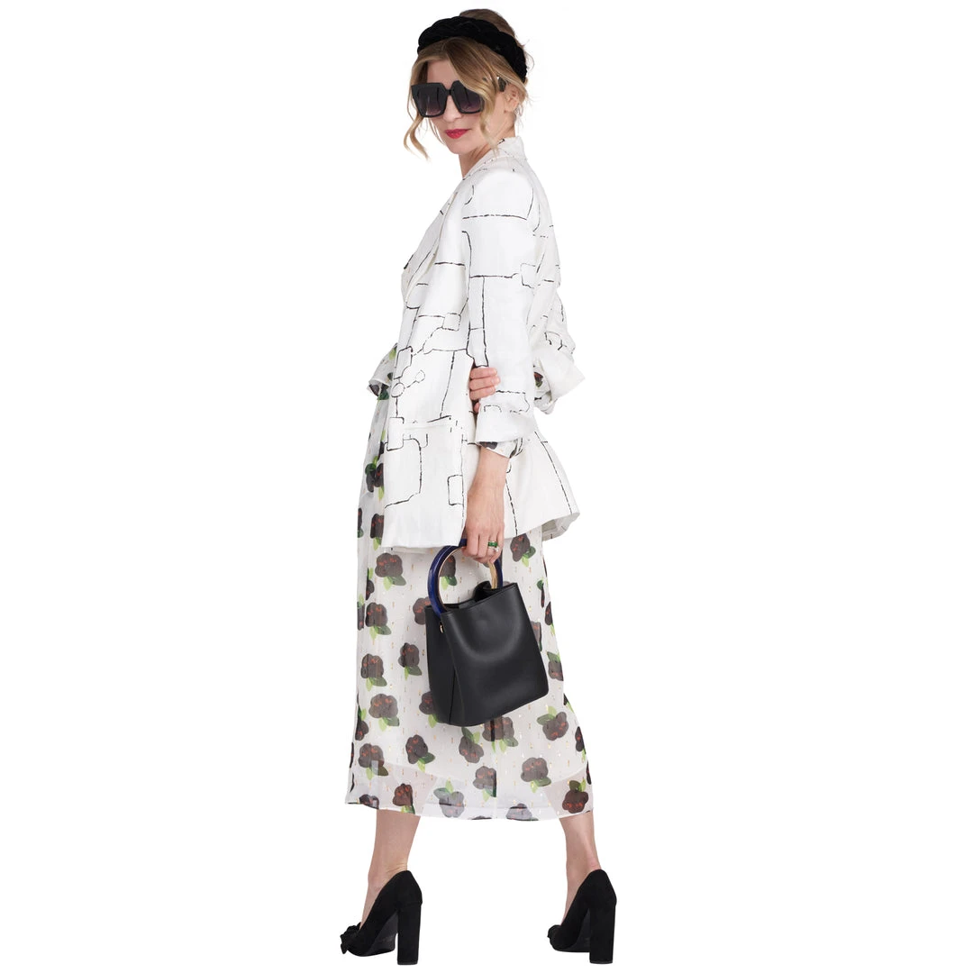 BURU White Label Front To Back Peplum Dress - Black And White Floral - Final Sale Clothing 10 BURU White Label Front To Back Peplum Dress - Black And White Floral - Final Sale Clothing