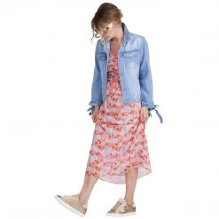 BURU White Label Front To Back Peplum Dress - Lilac Floral - Final Sale Clothing