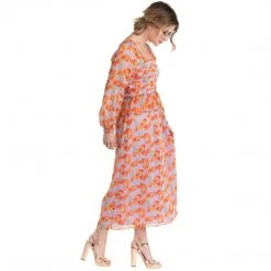 BURU White Label Front To Back Peplum Dress - Lilac Floral - Final Sale Clothing