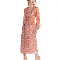 BURU White Label Front To Back Peplum Dress - Lilac Floral - Final Sale Clothing