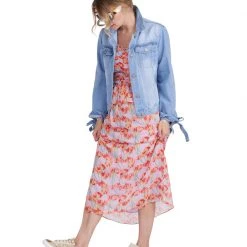 BURU White Label Front To Back Peplum Dress - Lilac Floral - Final Sale Clothing