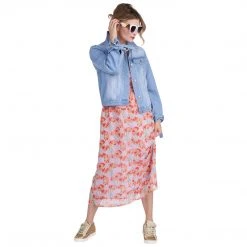 BURU White Label Front To Back Peplum Dress - Lilac Floral - Final Sale Clothing