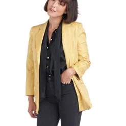 BURU Pink Label Clothing Open Blazer - Gold Cotton - Final Sale