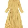BURU Pink Label Long Sleeve Placket Front Shirtdress - Gold Cotton