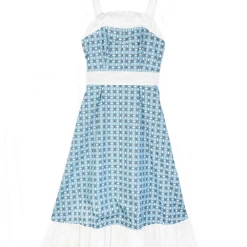 BURU White Label BURU X Hunter Blake Button Top Sundress - Blue Circle Print