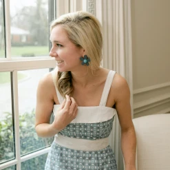 BURU White Label BURU X Hunter Blake Button Top Sundress - Blue Circle Print