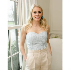 BURU Pink Label BURU X Hunter Blake Sweetheart Bustier - Blue Damask 33 BURU Pink Label BURU X Hunter Blake Sweetheart Bustier - Blue Damask