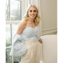 BURU Pink Label BURU X Hunter Blake Sweetheart Bustier - Blue Damask 29 BURU Pink Label BURU X Hunter Blake Sweetheart Bustier - Blue Damask