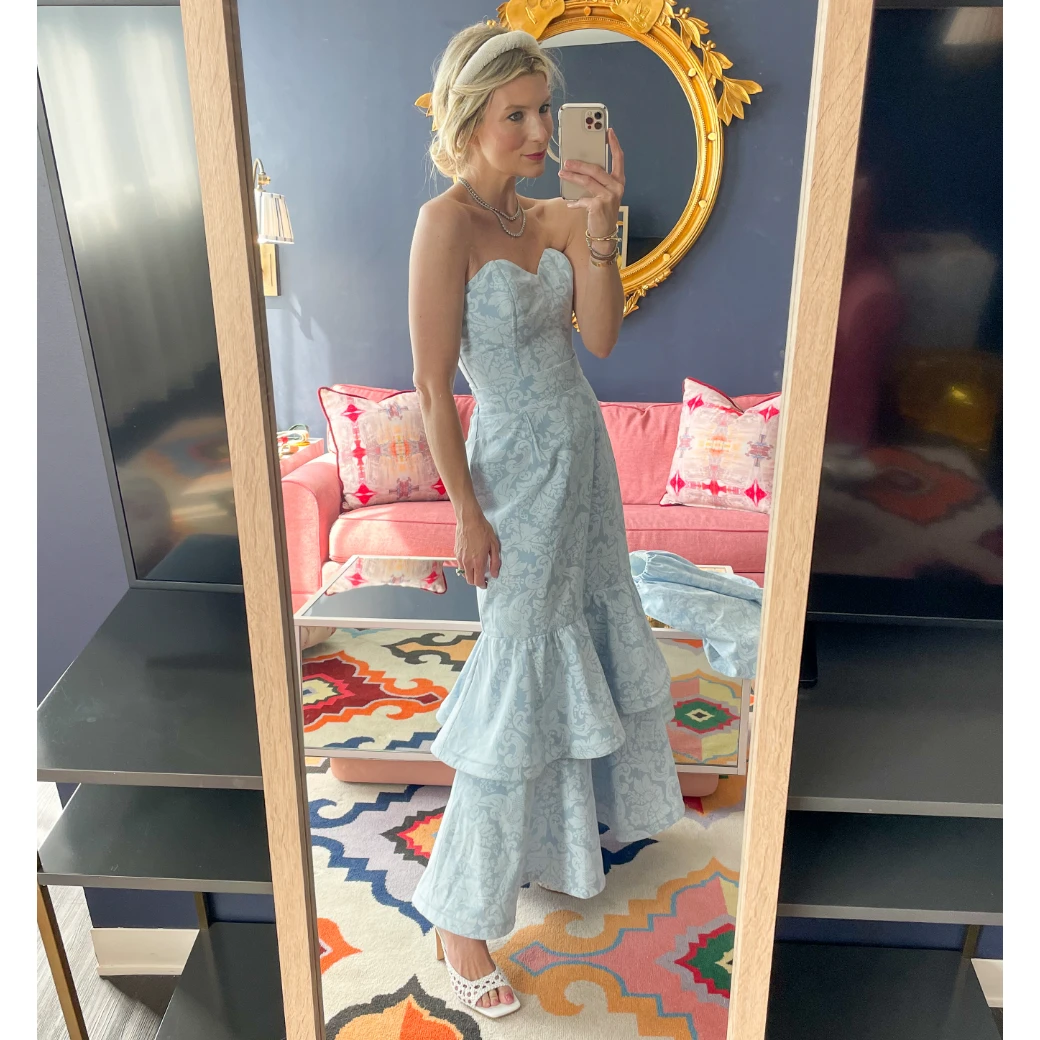 BURU Pink Label BURU X Hunter Blake Sweetheart Bustier - Blue Damask 19 BURU Pink Label BURU X Hunter Blake Sweetheart Bustier - Blue Damask