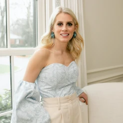 BURU Pink Label BURU X Hunter Blake Sweetheart Bustier - Blue Damask