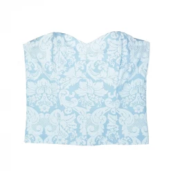 BURU Pink Label BURU X Hunter Blake Sweetheart Bustier - Blue Damask 37 BURU Pink Label BURU X Hunter Blake Sweetheart Bustier - Blue Damask