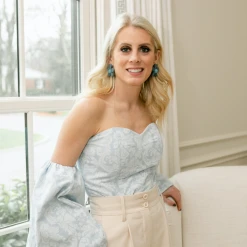 BURU Pink Label BURU X Hunter Blake Statement Sleeves - Blue Damask Clothing