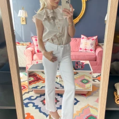 BURU White Label Classic Straight Leg Jeans - White