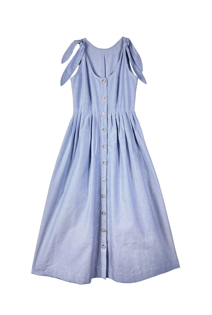 BURU Pink Label Le Scoop Dress - Blue Oxford 3 BURU Pink Label Le Scoop Dress - Blue Oxford