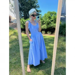 BURU Pink Label Le Scoop Dress - Blue Oxford 23 BURU Pink Label Le Scoop Dress - Blue Oxford