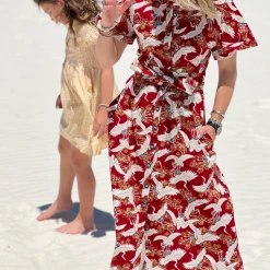 BURU Pink Label The Donna Day Gown - Red Crane