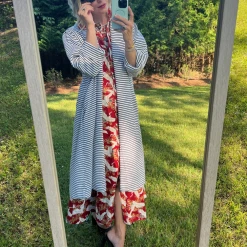 BURU Pink Label The Donna Day Gown - Red Crane 19 BURU Pink Label The Donna Day Gown - Red Crane