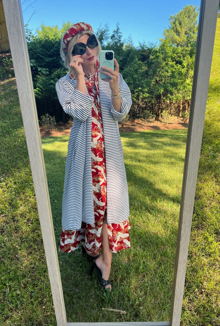 BURU Pink Label The Donna Day Gown - Red Crane 8 BURU Pink Label The Donna Day Gown - Red Crane