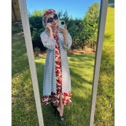 BURU Pink Label The Donna Day Gown - Red Crane 24 BURU Pink Label The Donna Day Gown - Red Crane