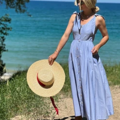 BURU Pink Label Le Scoop Dress - Blue Oxford