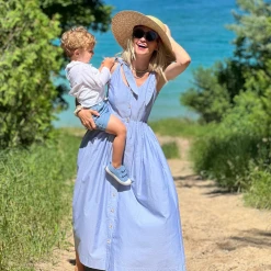 BURU Pink Label Le Scoop Dress - Blue Oxford 16 BURU Pink Label Le Scoop Dress - Blue Oxford