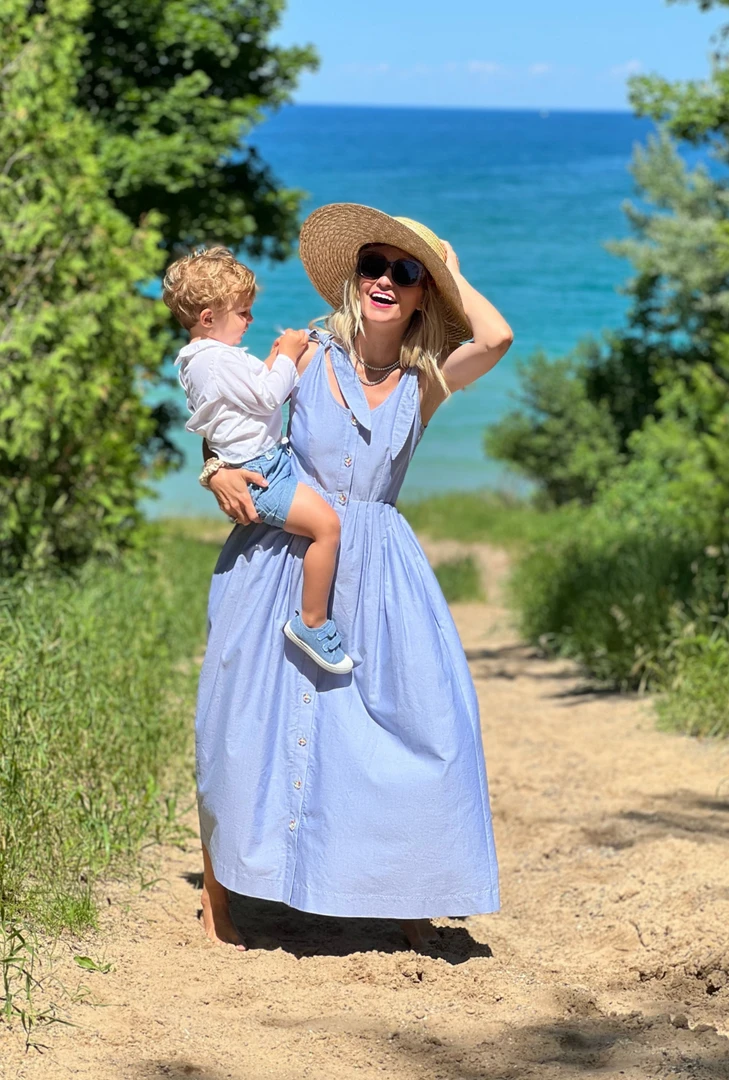 BURU Pink Label Le Scoop Dress - Blue Oxford 5 BURU Pink Label Le Scoop Dress - Blue Oxford