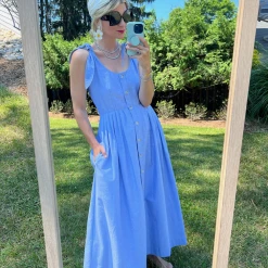 BURU Pink Label Le Scoop Dress - Blue Oxford 18 BURU Pink Label Le Scoop Dress - Blue Oxford