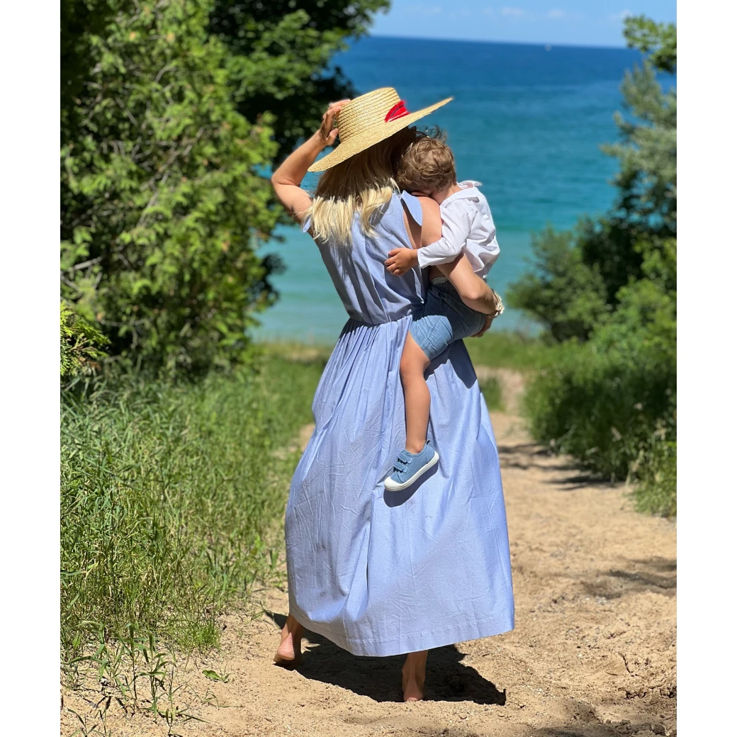 BURU Pink Label Le Scoop Dress - Blue Oxford 9 BURU Pink Label Le Scoop Dress - Blue Oxford