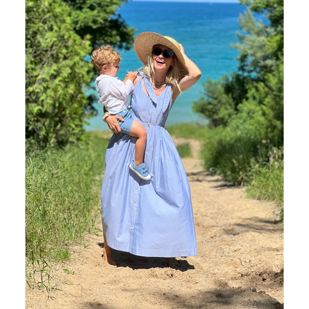 BURU Pink Label Le Scoop Dress - Blue Oxford 11 BURU Pink Label Le Scoop Dress - Blue Oxford