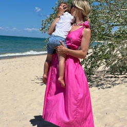 BURU Pink Label Le Scoop Dress - Hot Pink Clothing