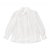 BURU White Label Long Sleeve Mod Top - White Embroidery