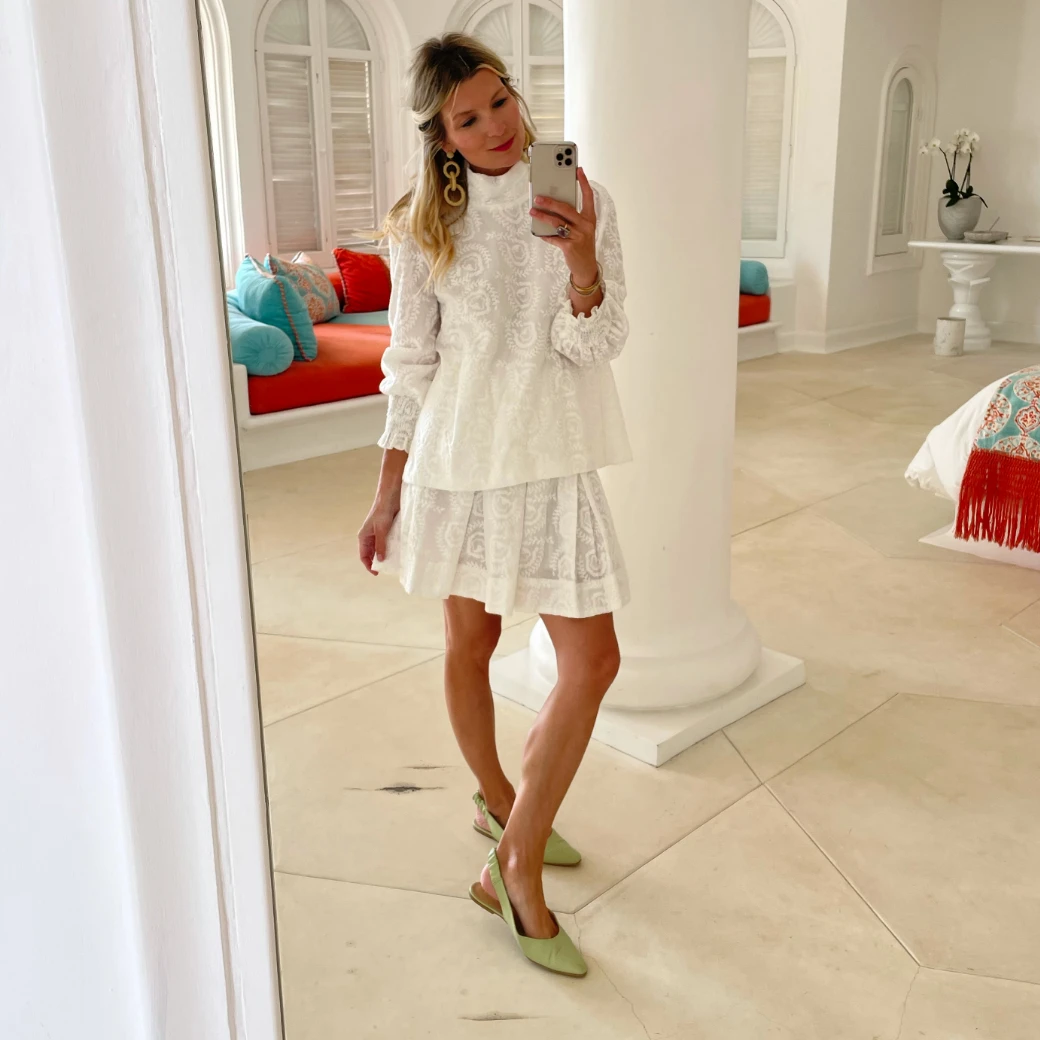 BURU White Label Long Sleeve Mod Top - White Embroidery 16 BURU White Label Long Sleeve Mod Top - White Embroidery