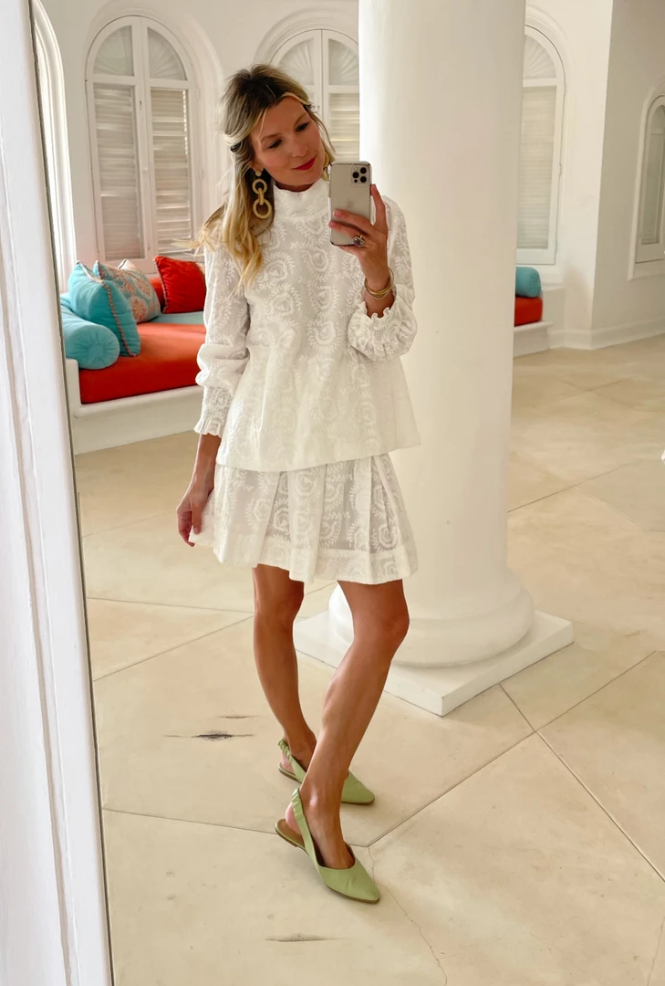 BURU White Label Long Sleeve Mod Top - White Embroidery 9 BURU White Label Long Sleeve Mod Top - White Embroidery