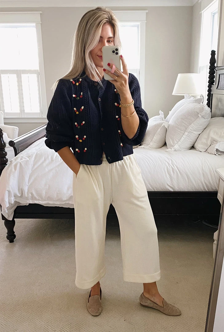 BURU Pink Label Wide Leg Cropped Trouser - Ivory 6 BURU Pink Label Wide Leg Cropped Trouser - Ivory