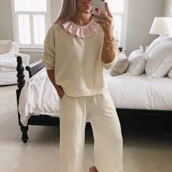 BURU Pink Label Wide Leg Cropped Trouser - Ivory 10 BURU Pink Label Wide Leg Cropped Trouser - Ivory