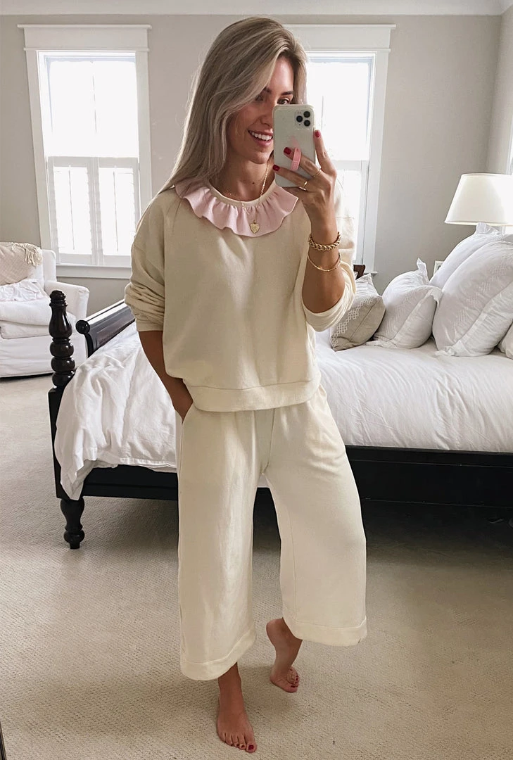 BURU Pink Label Wide Leg Cropped Trouser - Ivory 5 BURU Pink Label Wide Leg Cropped Trouser - Ivory