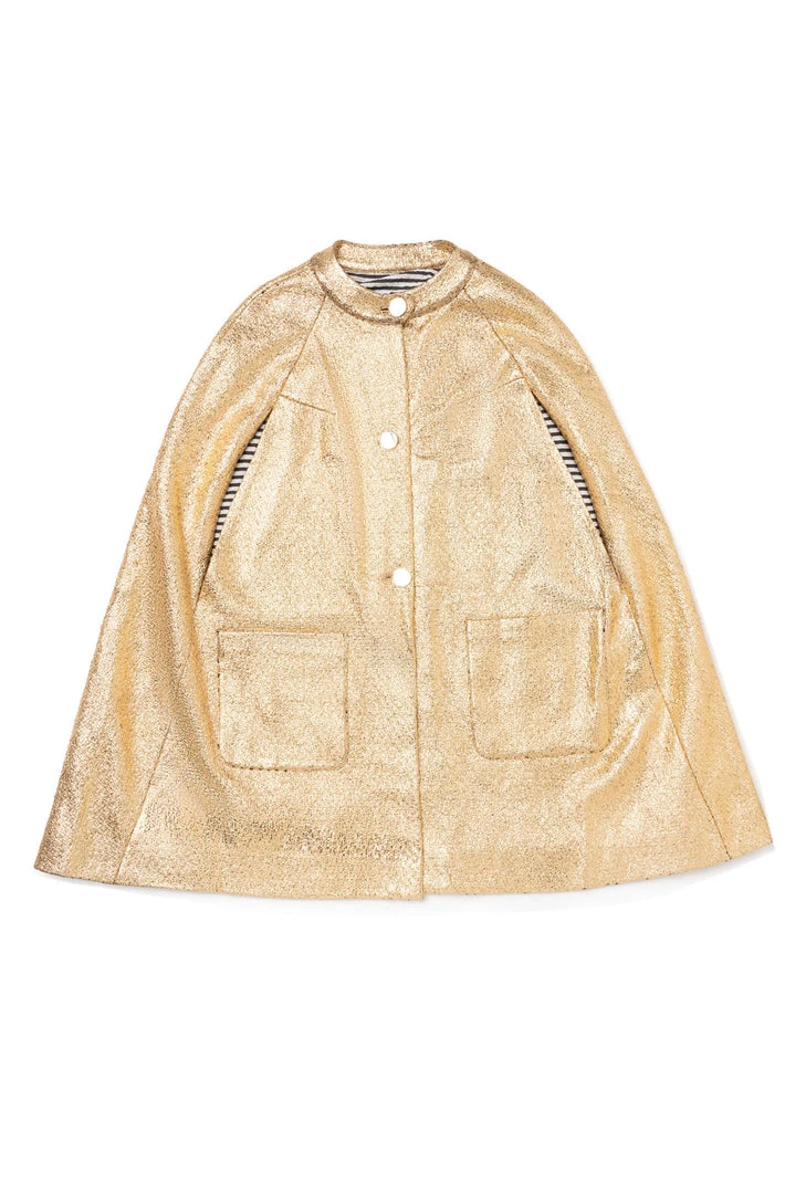 BURU White Label Mama Cape - Gold Tweed Tops 3 BURU White Label Mama Cape - Gold Tweed Tops
