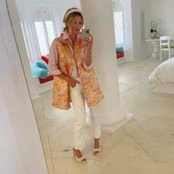 BURU White Label Sleeveless Mod Dress - Coral Chinoiserie Clothing