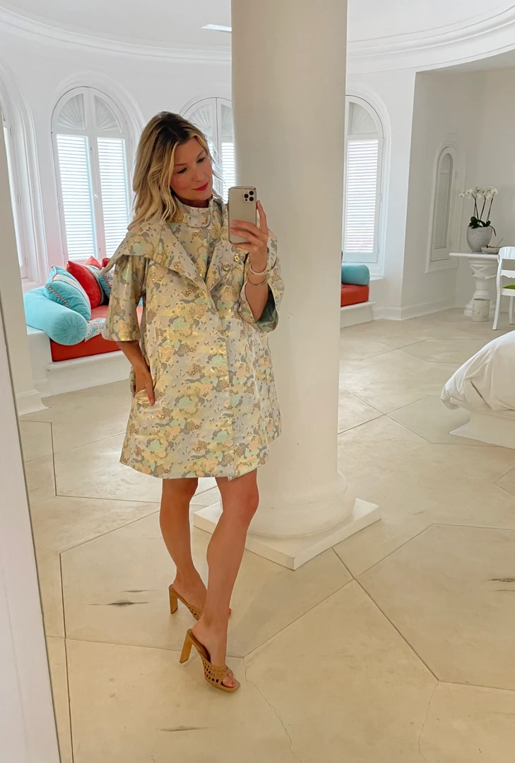 BURU White Label Sleeveless Mod Dress - Silver Chinoiserie 6 BURU White Label Sleeveless Mod Dress - Silver Chinoiserie