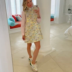 BURU White Label Sleeveless Mod Dress - Silver Chinoiserie 16 BURU White Label Sleeveless Mod Dress - Silver Chinoiserie