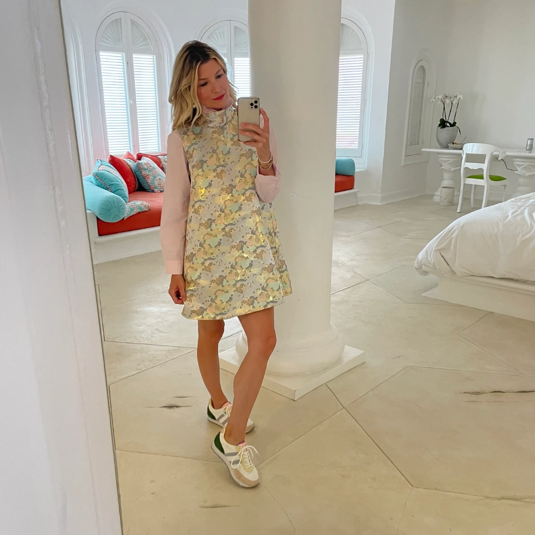 BURU White Label Sleeveless Mod Dress - Silver Chinoiserie 11 BURU White Label Sleeveless Mod Dress - Silver Chinoiserie